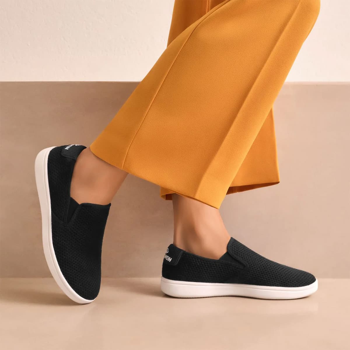 Black high top slip on sneakers online