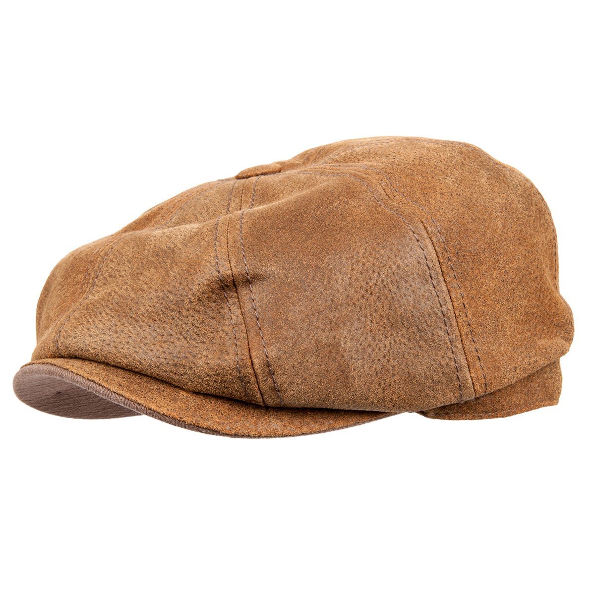 Flat cap in pure leather by Stetson