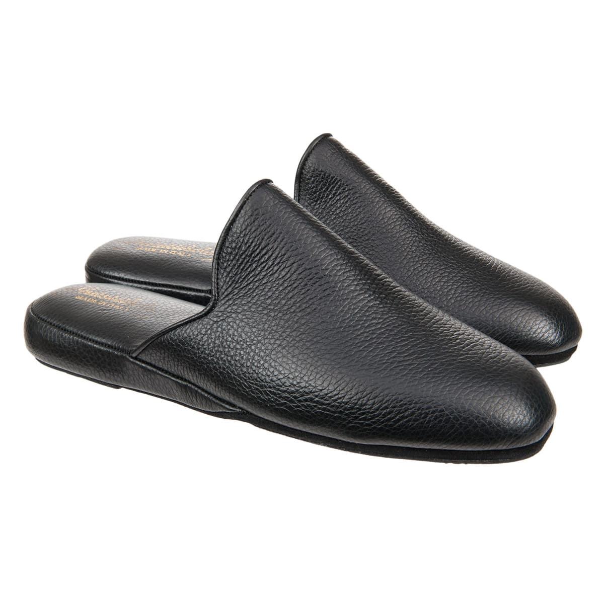 Men's leather slippers with anti slip sole