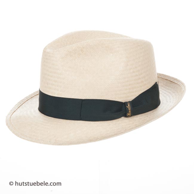 Herrenh te Trilby by Borsalino Hut aus Naturstroh mit schmaler Krempe