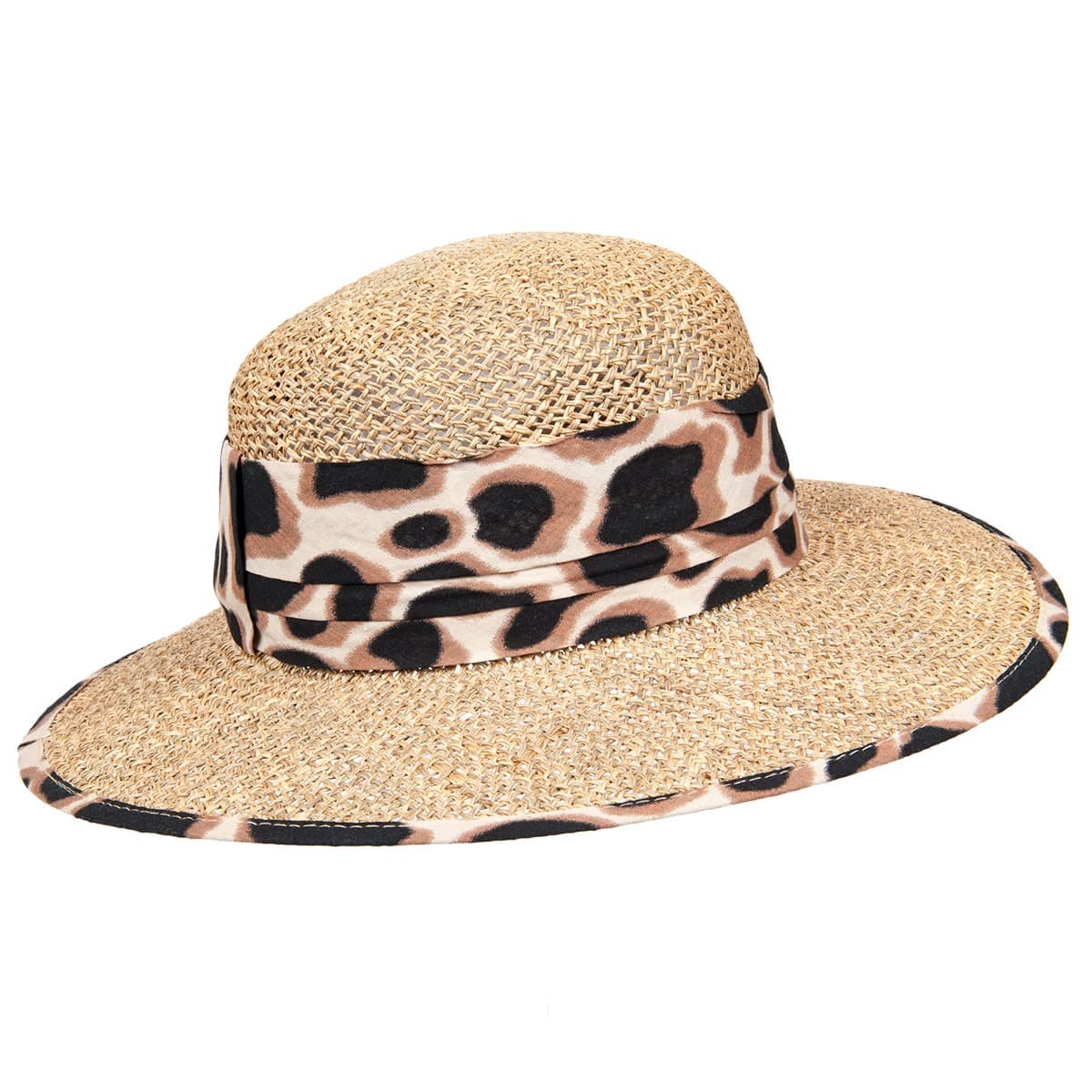 straw hat with under brim