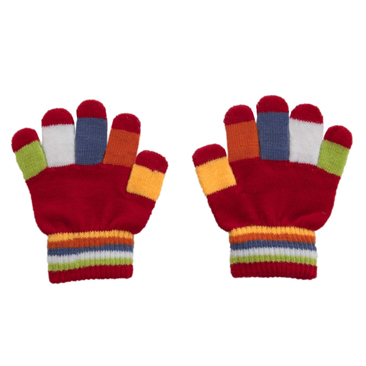 red wooly gloves